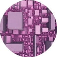 thumbnail image 1 of Ahgly Company Machine Washable Indoor Round Transitional Dark Magenta Purple Area Rugs, 3' Round, 1 of 7
