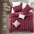 thumbnail image 5 of Regency Heights Full Size Velvet Striped Comforter Set, 5-Piece Luxury Comforter Bed Set for All Seasons, Burgundy Cozy Bedding Sets with Decor Pillows, 5 of 11