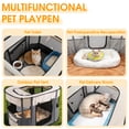 thumbnail image 5 of Portable Pet Playpen for Dog Cats Rabbits, Pop Up Dog Kennel with Removable Zipper Top, Indoor Outdoor Dog Crate with Carrying Case for Camping Travel (L, Grey), 5 of 8