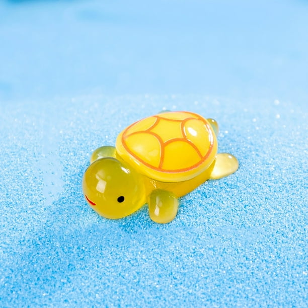 Adornos de tortugas luminosas pequeñas Adornos de resina para escritorio con forma de tortuga pequeña