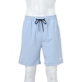 thumbnail image 5 of TANBOM Men's Stylish Polyester Five Beach Shorts Lightweight Breathable Adjustable Drawstring Blue M, 5 of 9
