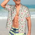thumbnail image 4 of Uemuo Rose Flowers Printed Regular Fit Short Sleeve Casual Hawaiian Shirt for Men,Aloha shirt,Tropical shirt,Floral print shirt,Vacation Beach shirt-Medium, 4 of 9