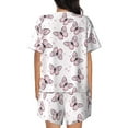 thumbnail image 3 of Bingfone Pink Butterflies (2) Print Pajamas Sets for Women Soft Short-Sleeved Pjs with Lounge Shorts Two Piece Sleepwear, 3 of 8