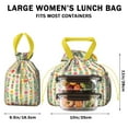 thumbnail image 5 of Pioneer Flower Drawstring Lunch Bag Women - Drawstring Lunch Bag Insulated for Work Office - Stain-Resistant Large Lunchbags for Women with Multi-Pockets, 5 of 6