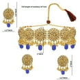 thumbnail image 2 of Efulgenz Indian Jewelry Choker Necklace Maang Tikka Earrings Bollywood Wedding Crystal Kundan Necklace Earrings Head Chain Set, 2 of 5