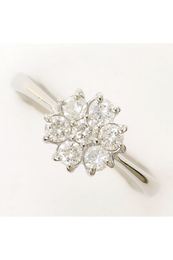 Pre-Owned PT900 Platinum Ring, 1 Diamond, 0.50ct, with Certificate of Authenticity, Total...