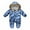 Blue, variant on Odeerbi Baby Girls Boys Clothes Baby Rompers Autumn Winter Infant Toddler 2025 Long Sleeve Print Plush Hooded Romper Jumpsuit