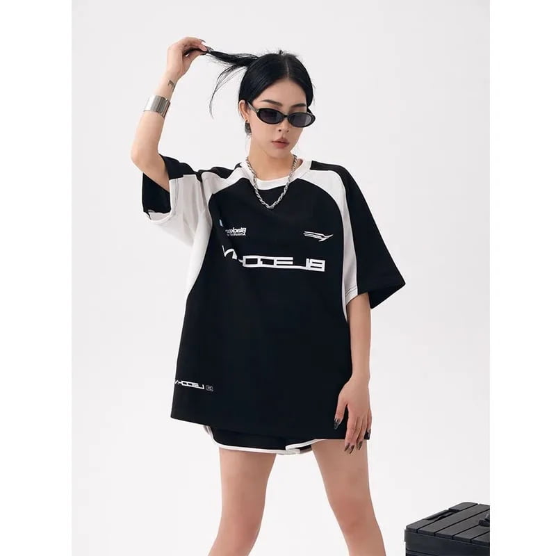 Y2K Korean Vintage Streetwear Casual Acubi Harajuku Egirl Short Sleeve T Shirts Grunge Aesthetics Oversized Tees Tops Clothes