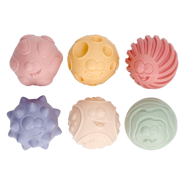 6 pelotas sensoriales para bebés, de textura suave, táctiles y educativas, para exploración sensorial.