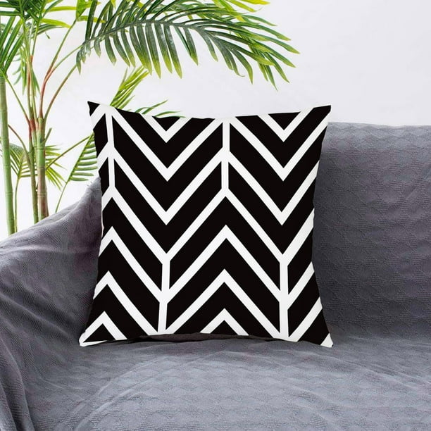 Clearance Zainafacai Throw Pillows for Couch Simple Black White Pillow Cover Peach Skin Flannel Geometric Printing Cushion Fashionable Home Sofa