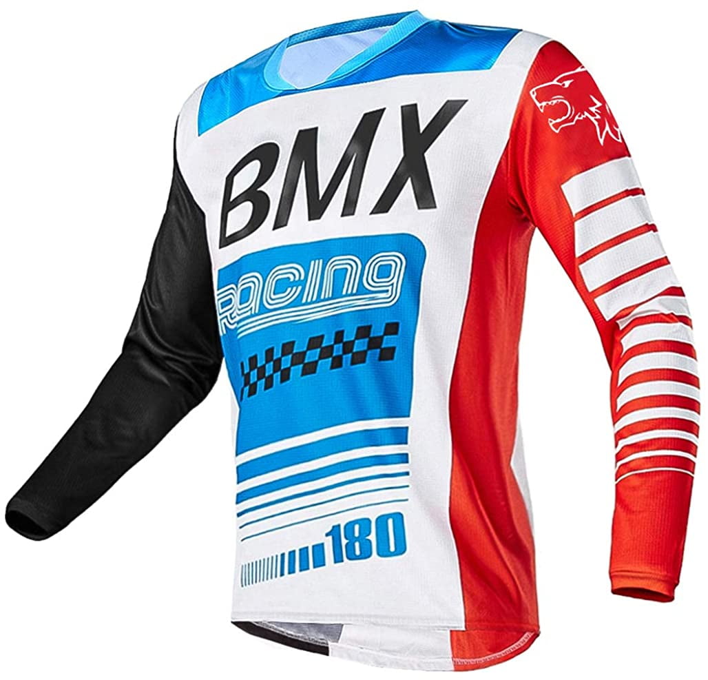 Men's Mountain Bike Jersey Long Sleeve Off-Road Jersey Downhill&Motocross Shirts Breathable/Moisture-Wicking