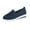 Navy, variant on NOKIO Women's Slip On Walking Shoes Casual Mesh Athletic Flat Loafers Knit Comfort Work Tennis Sneakers Ladies Fashion Solid Color Mesh Breathable Thick Sole Comfortable Casual Sneakers