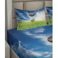 thumbnail image 6 of Ambesonne Sports Fitted & Top Sheet Set with Shams, Golf Club and Ball, Green Blue, 6 of 8
