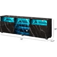 thumbnail image 2 of ChVans LED TV Stand for up to 80" TVs, 70" Large Entertainment Center Console Table Gaming Soundbar Shelf with 2 Storage Cabinets, 2 of 6