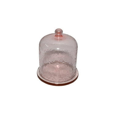 BIDK Home Round Cake Display with Dome Serving Board - 6.75" - Pink