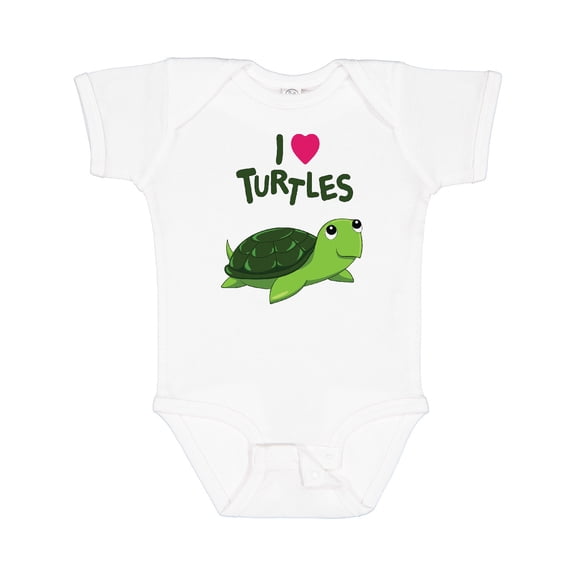 Inktastic I Love Turtles Boys or Girls Baby Bodysuit
