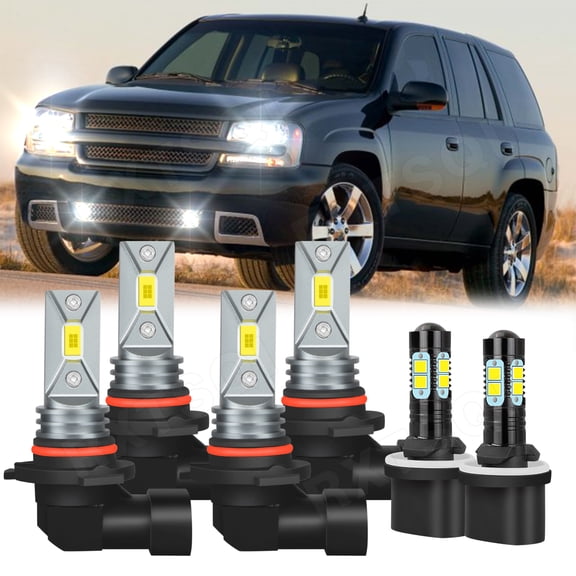 9005 9006 LED Headlight 880 Fog light Bulbs Fit for Chevy Trailblazer 2002-2005