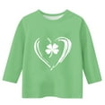 thumbnail image 4 of WQNVRNR Unisex Kids St. Patrick's Day Graphic Shirt- Spring Tops Crew Neck 3/4 Sleeve Casual Festive Shirt for Boys Girls Green Size 12, 4 of 5