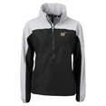 thumbnail image 2 of Women's Cutter & Buck  Black Washington Nationals City Connect Charter Eco Recycled Half-Zip Anorak Jacket, 2 of 3