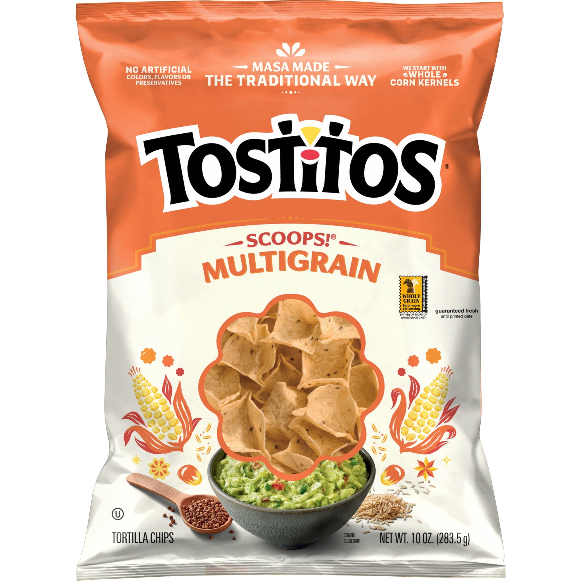 Tostitos Scoops! Tortilla Chips Multigrain, 10 oz Bag