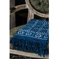thumbnail image 2 of The Art Box Throw Blanket, 50x60" Warm Cozy Lightweight Decorative Knitted Blanket with Fringes Tassels for Couch Bed Sofa Travel, Mud Cloth Indigo Blue Printed Blankets Throws, 2 of 6