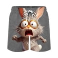thumbnail image 2 of Mens Swim Trunks Casual Elastic Wasit Loose Fit Drawstring Shorts Cartoon Summer Homewear Short Pants with Pockets Dark Gray 2 M, 2 of 3