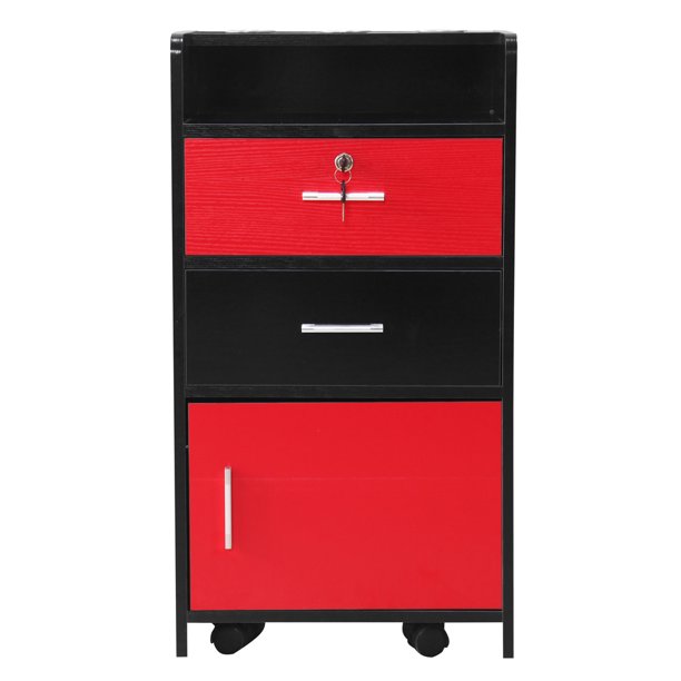 File Cabinet With Lock 3 Layers Wood Vertical Lockable Rolling File Cart Lateral File Cabinet With