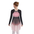 thumbnail image 5 of Sholeno Girls Gradient Color Figure Skating Dress Rhinestone Shiny Mesh Long Sleeve Dance Dresses Pink 16, 5 of 6