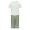 thumbnail image 4 of Set de Lavado Corporal para Mujeres Casual Suelto con Cojín de Pecho Cuello Redondo Conjunto de Pantalones Cortos de Manga Corta, Traje de Dos Piezas para Diario, 4 of 6