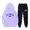 Purple, variant on Yuhangmm Women Sweatshirt Two Piece Pants Set with Cute Print Long Sleeve Hooded Sweatshirt for Matching Style and Comfort Brown M
