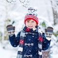 thumbnail image 4 of Guantes de terciopelo para niños de otoño e invierno con guantes de lana de punto grueso, color gris, 4 of 5