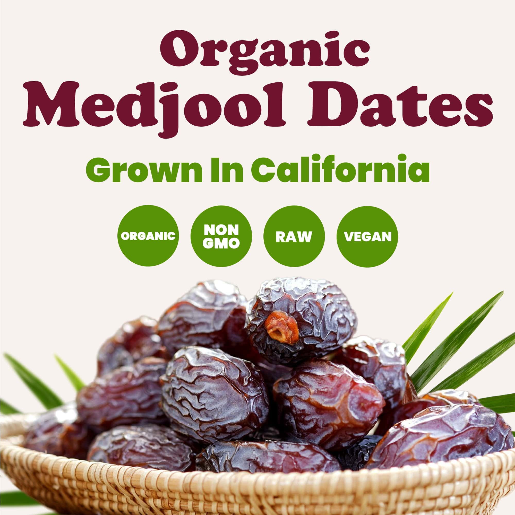 Organic California Medjool Dates, 10 Pounds – Non-GMO Whole Dry Fancy Dates with Pits