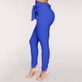 thumbnail image 4 of Aoochasliy Womens Pants Petite Women's Summer High Waist Pants Bow Slim Simple Elastic Pants, 4 of 9