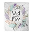 thumbnail image 1 of SIDONKU Throw Blanket 50x60 Inches Feather Wreath with Necklace Boho Chic Vintage Style Wild and Free Design Warm Flannel Soft Blanket for Couch Sofa Bed, 1 of 1