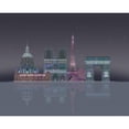thumbnail image 3 of Fab Funky 18x15 Black Modern Framed Museum Art Print Titled - Paris Skyline Night Reflections, 3 of 5