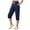 Navy, variant on CBASIHI Womens Capri Yoga Pants with Pockets- Relaxed Fit Workout Stretchy Summer Athletic Causal High Elastic Waist Soft Joggers with Drawstring Purple Size L