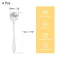 thumbnail image 2 of Unique Bargains 4Pack 5' Stainless Steel Rose Spoons Coffee Spoon Small Teaspoon, Silver, 2 of 4