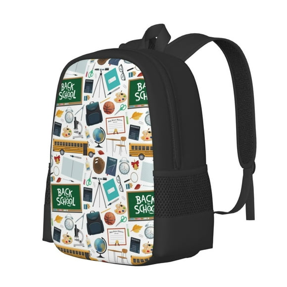 KLL Back To School A Pattern Carry on Backpack,16.5x12.5x5.5 Personal Item Bag Carry On Backpack Water Resistant Lightweight Daypack