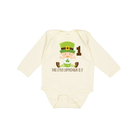 Inktastic 1st Birthday Little Leprechaun Boys Long Sleeve Baby Bodysuit