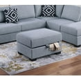 thumbnail image 4 of Lisonu 3-Piece Reversible Sectional Sofa, Gray Boucle L-Shaped Couch with Storage Ottoman, Armrest Shelf and Pillows for Living Room, 4 of 10
