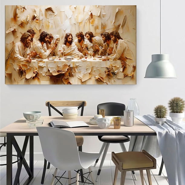 Cuadro Ultima Cena En Lienzo Canvas Opción De Marco Flotante
