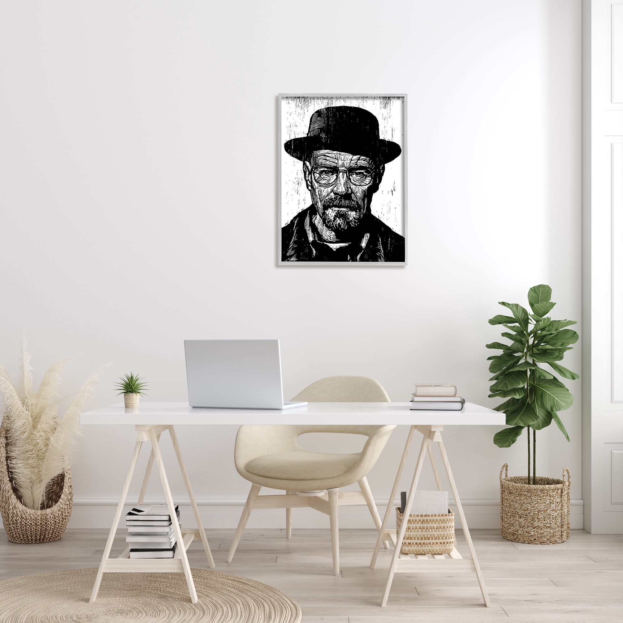 Stupell Industries Walter White Heisenberg Breaking Bad Famous People Portrait, 24 x 30,Design by Neil Shigley