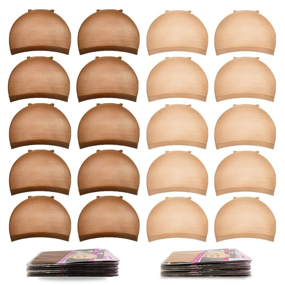 Nylon Wig 20pcs Stocking Caps For Wigs Stretchy Wig Caps
