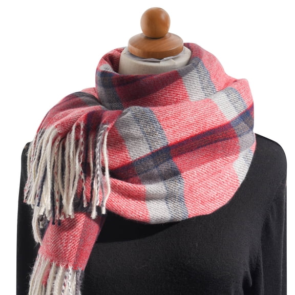 Prolriy Scarf for Women Autumn and Winter Colorful Plaid Shawl Thickening Warm Fringe Scarf Womens Scarf Hot Pink