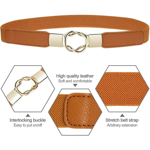 Fashion Belts Women Pack, Elastic Waist Belt Plus Size Inch Belts