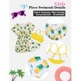 thumbnail image 5 of Lanbubble Girls 3 Piece Cover Up Swimsuit Set Hawaiian Bikini Bathing Suit with Pompom Tassel 7-12Y, 5 of 11