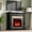 C# Black with LED Lights & Fireplace, variant on Holliwill Electric Fireplace Mantel, 44" Freestanding Fireplace Heater with LED Lights, Infrared Quartz Heater, 1400W, White & Brown