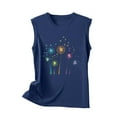 thumbnail image 4 of QUNYINEY Crewneck Tank Top Women Casual Muscle Sleeveless Floral Shirts Summer Loose Tank Tops, 4 of 4