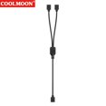 thumbnail image 1 of Divisor de ventilador de chasis ARGB 30 cm 1 a 2/3/4 para ventiladores de tira de luz de PC (negro 1 a 2), 1 of 8
