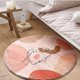 thumbnail image 4 of Lindas alfombras de baño redondas de color rosa, 2 pies de lana sintética, alfombra de baño circular suave con respaldo de goma, alfombra de baño con estampado de arte estético abs, 4 of 4
